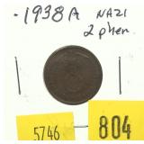 1938 German 2 pfennigs