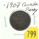 1907 Canadian large cent