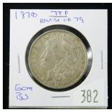 1878 7 T.F. Rev. of 79 Morgan dollar- Gem B.U.
