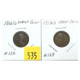 Lot, Lincoln cents: 1926-D, 1928-S, 2 pcs.