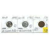 Lot of Lincoln error cents, 3 pcs.