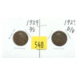 Lot of Lincoln error cents, 2 pcs.