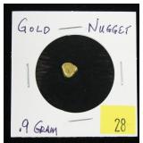 Gold nugget, 0.9 grams