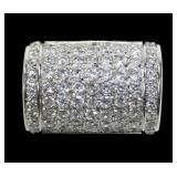 Sterling silver pave CZ saddle style ring, size 12
