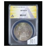 1879-S Morgan dollar ANACS slab certified MS .63