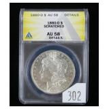 1880-O Morgan dollar ANACS slab certified AU-58