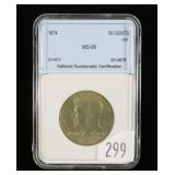 1974 Kennedy half dollar- NGC slab certified MS.66
