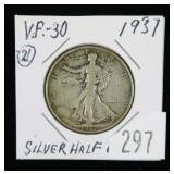 1937 Walking Liberty half dollar