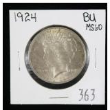 1924 Peace dollar-B.U.