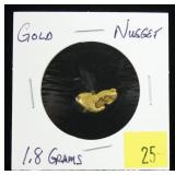 Gold nugget, 1.8 grams