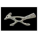 Sterling silver Southwestern road runner pin,