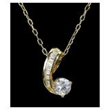 Sterling silver gold wash round brilliant cut and