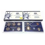 x2- 1999 Proof sets, -x2 sets, Sold by