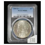 1899-O Morgan dollar- PCGS slab certified MS .64