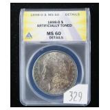 1898-O Morgan dollar- ANACS slab certified MS 60