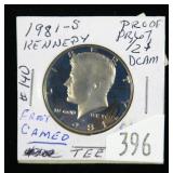 1981-S Kennedy half dollar- proof DCam
