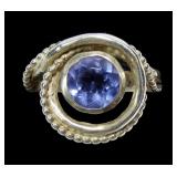 Sterling silver Israeli bezel set round cut