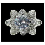 Sterling silver round brilliant cut CZ, approx.