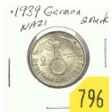 German 2 mark silver coin