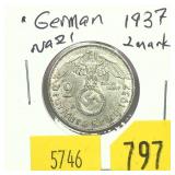 German 2 mark silver coin