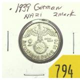 German 2 mark silver coin