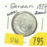 German 2 mark silver coin