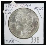 1884-O Morgan dollar- proof like, Gem B.U.