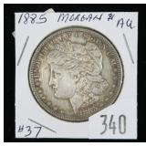 1885 Morgan dollar- A.U.
