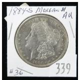 1884-S Morgan dollar- A.U.