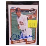 Roberto Alomar Fleer 1990, 149 Padres, signed