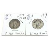 x2- Quarters, 90% silver, -x2 quarters, Sold by