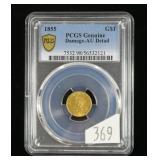 1855 $1 Gold Indian Princess- PCGS slab c