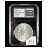 1887 Morgan dollar- AIGS slab certified MS .64