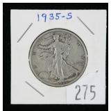 1935-S Walking Liberty half dollar