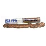 x2- Rolls Unc. Lincoln cents: 1991, 1991-D,