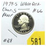 1979-S Proof quarter, clear "S"