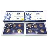 x2- 2003 Proof sets, -x2 sets, Sold by