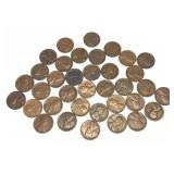 Lot of wheat cents, 36 pcs.