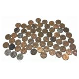 Lot of wheat cents, 65 pcs.