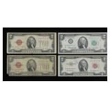 x4- $2 notes, mixed series, -x4 notes, Sold by the