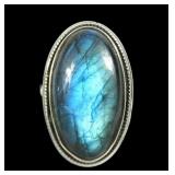 Sterling silver bezel set large cabochon