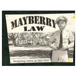 Mayberry Law tin sign, 12 1/2' x 16'
