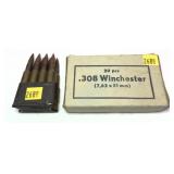 Lot: 20 rds. .308 WIN. military cartridges and