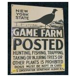 Vintage NYS Conservation tin sign, 14 1/2' x 12'