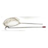 Lot, 23' fishing net and boat hook -NO SHIPPING