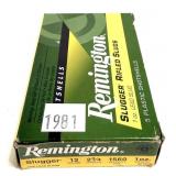 Box of 12 Ga. 2.75' Remington rifled slugs,