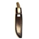 Stag Handle stainless knife marked 'M W' with