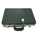 Green hard gun case with keys, 18' x 12'
