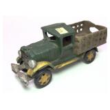 Vintage cast iron toy truck, 8' L