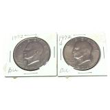 x2- Eisenhower dollars, -x2 dollars, Sold by the